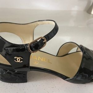 Chanel , Size 36.5, Black Patent Leather